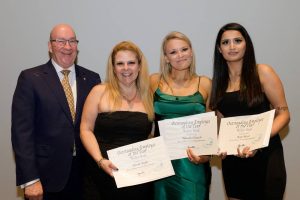 Susan Webb (second from left) won the Outstanding Employee Award for Willow Wood, and the overall Lifeview Outstanding Employee for 2023. She is pictured with Lifeview Director Peter Reilly, and fellow Willow Wood award finalists Natalie Church and Kay Kaur.