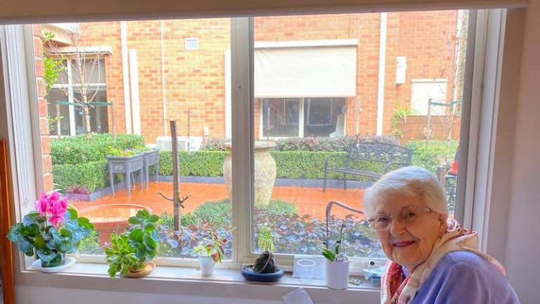 Joan Heraud often reminisced about watching birds drink and play in the bird bath outside her window and the joy it brought her. So, our wonderful gardeners bought and placed a lovely terracotta bird bath right outside her bedroom window, high enough so it is the perfect viewing position for Joan to sit in the comfort of her room and watch the birds enjoy their new source of water.