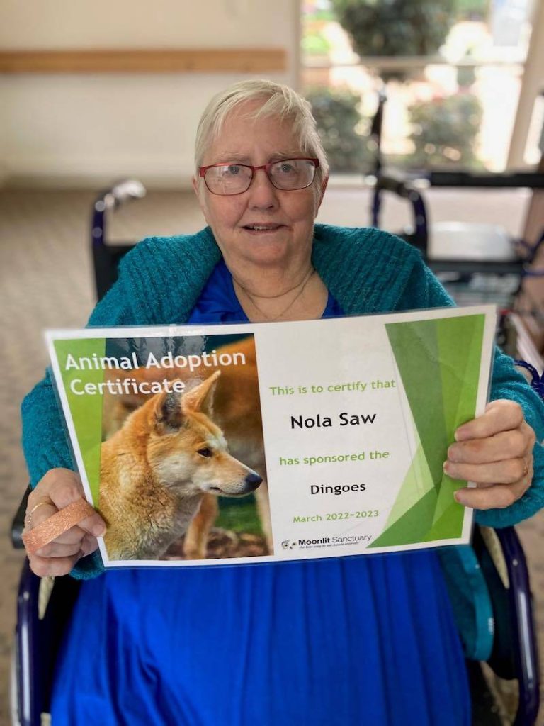 Nola has a kind heart and is a huge fan of dogs. So for her Magic Moment Nola has adopted the Dingoes at the Moonlight Sanctuary! Nola was over the moon to read about these beautiful and vulnerable species and was so pleased she is able to support them.