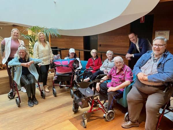 Lifeview residents enjoying a VIP guided tour of the Victorian Pride Centre in St Kilda last week. 